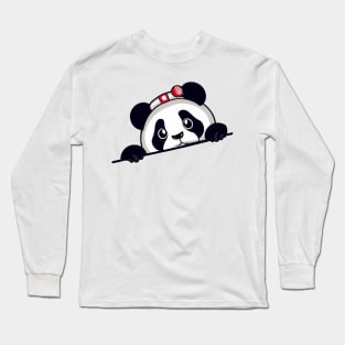 Sneaky japanese panda so cute Long Sleeve T-Shirt